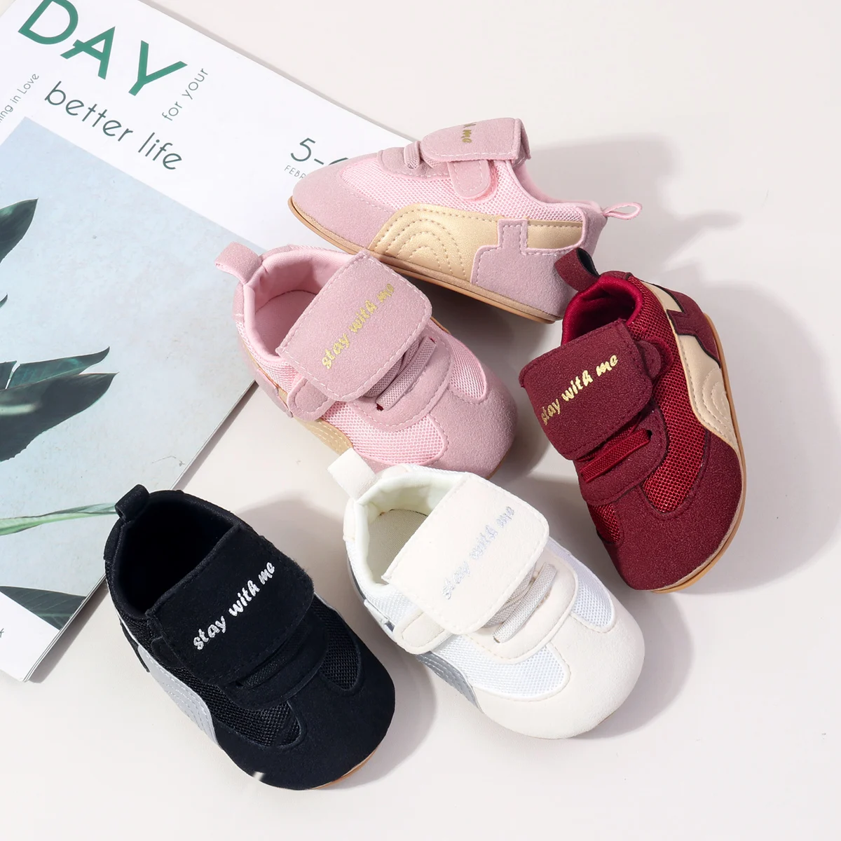 Sturdy Soft Flat TPR Soles New Design Solid Color Casual Infant Shoes All Seasons Toddler Walking Shoes for Boys and Girls supplier