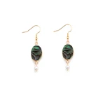 Gold Earrings White 2020 Fashion Korea Style Gold Shell Earrings With White Pearl Pendant