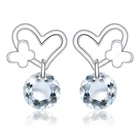 Fashion Earring Earrings New Fashion Butterfly Heart Crystal Zircon Wholesale Earring Enamel Earrings Handmade