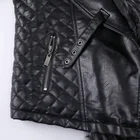 Jacket Autumn Fashion Recycle Lining Collar Fur Detachable Short Faux Black Pu Leather Fur Jacket Women