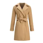 Coat 2021 Autumn And Winter New Fashion Slim-fit Belt Lapel Woolen Coat Coat