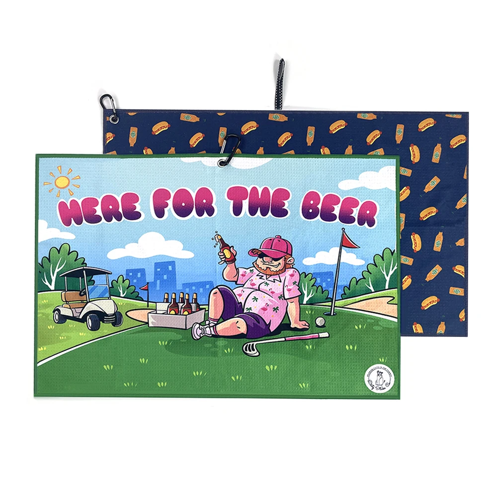 Custom personalized sublimation microfiber waffle golf towel with custom color