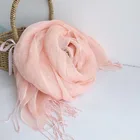 Scarf High Quality Ladies Scarves Printed 100% Linen Solid Color 70x210cm Wild Linen Scarf