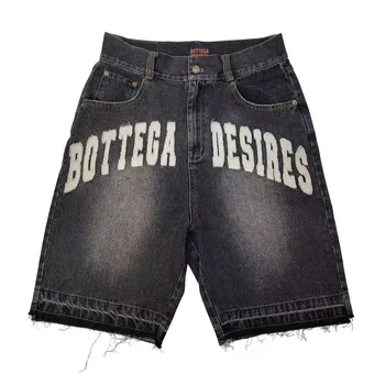 Wholesale Customized ZY Men Custom  Denim Shorts  Embroidered Back Pocket Streetwear Baggy Skate Jorts