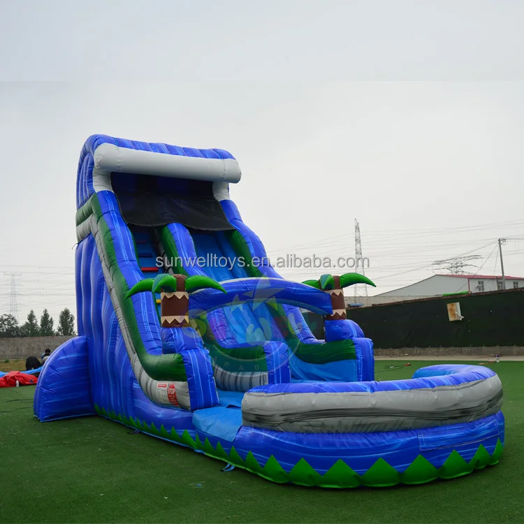 Hot sale water slide inflatable commercial water slide with pool for sale