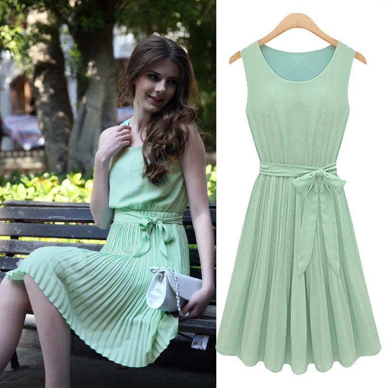 Women's Elegant Summer Casual One-piece Dress Knee-length Vest Sleeveless  Chiffon Pleated Summer Dress With Looms - Buy New Style Dress Casual Dress,Ladies  Dresses Fashion 2021,Cheap Casual Chiffon Dresses Product on Alibaba.com