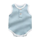 Cotton Non-sleeve Pit Cloth Soft Baby Girls Infant Cotton Rompers Jumpsuit In Stock