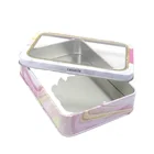 Metal Tin Custom Embossed Box Square Shape Small Metal Tin Boxes Custom Embossed Gift Tin Box