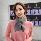 Fur Scarf Artificial Rabbit Fur And Leaf Knitted Winter Scarf For Women Luxury Scarf Women
