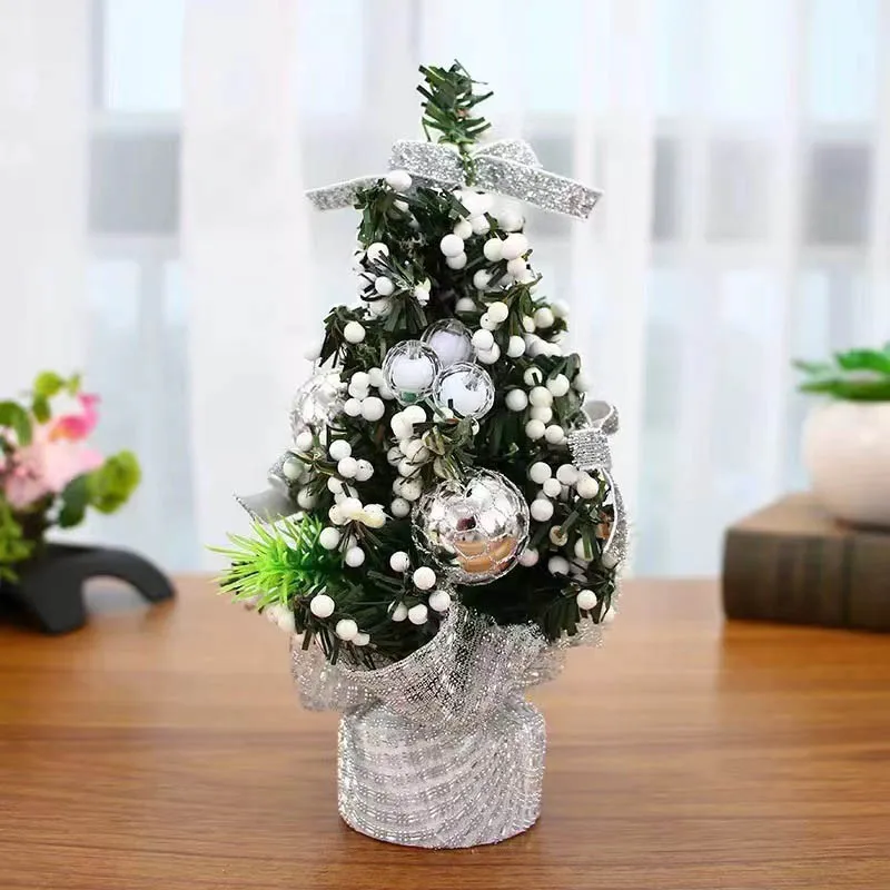 Custom 45cm Flocked Snow Artificial Christmas Tree Creative Personality Tabletop Decoration for Gift factory
