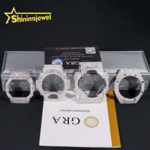 Best Selling GRA Certificated VVS Moissanite Watch Bezels Iced Out Hip Hop Jewelry Moissanite Watch Cases Accessories