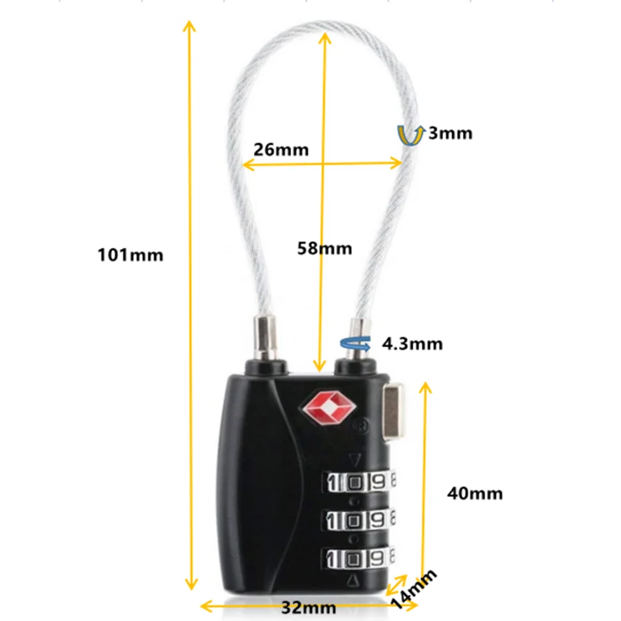 Ultra-Secure Dimple Key Travel Locks with Zinc Alloy Body TSA Approved Luggage Locks 