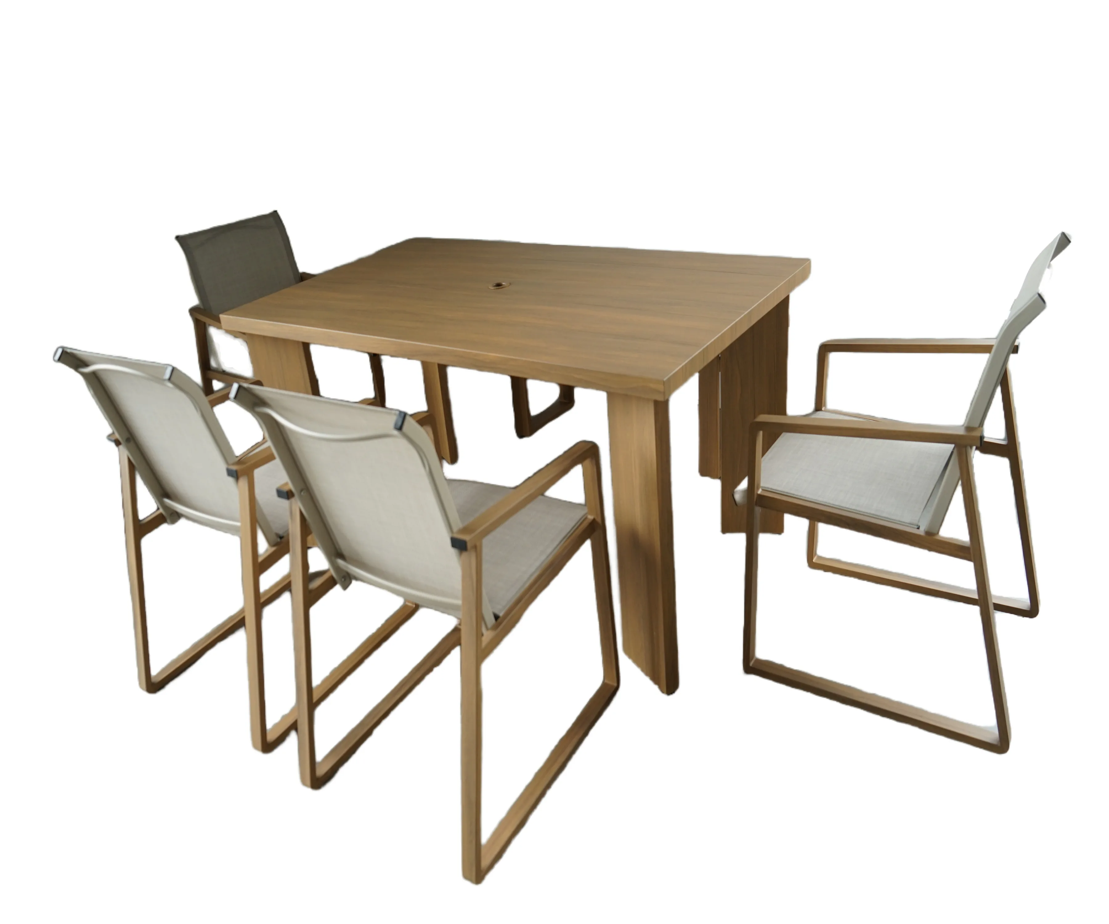 product aluminum outdoor table and chairs garden chair dining set outdoor courtyard barbecue table chair-2
