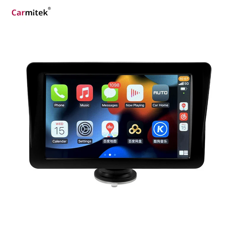Portable Dash Mount Wireless Apple Carplay Screen Gps For Car Truck Rv