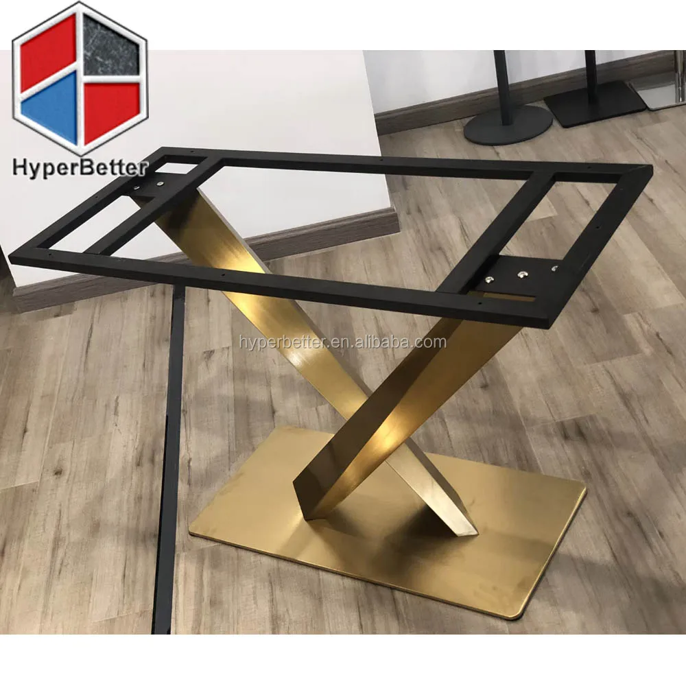 gold x shape table leg