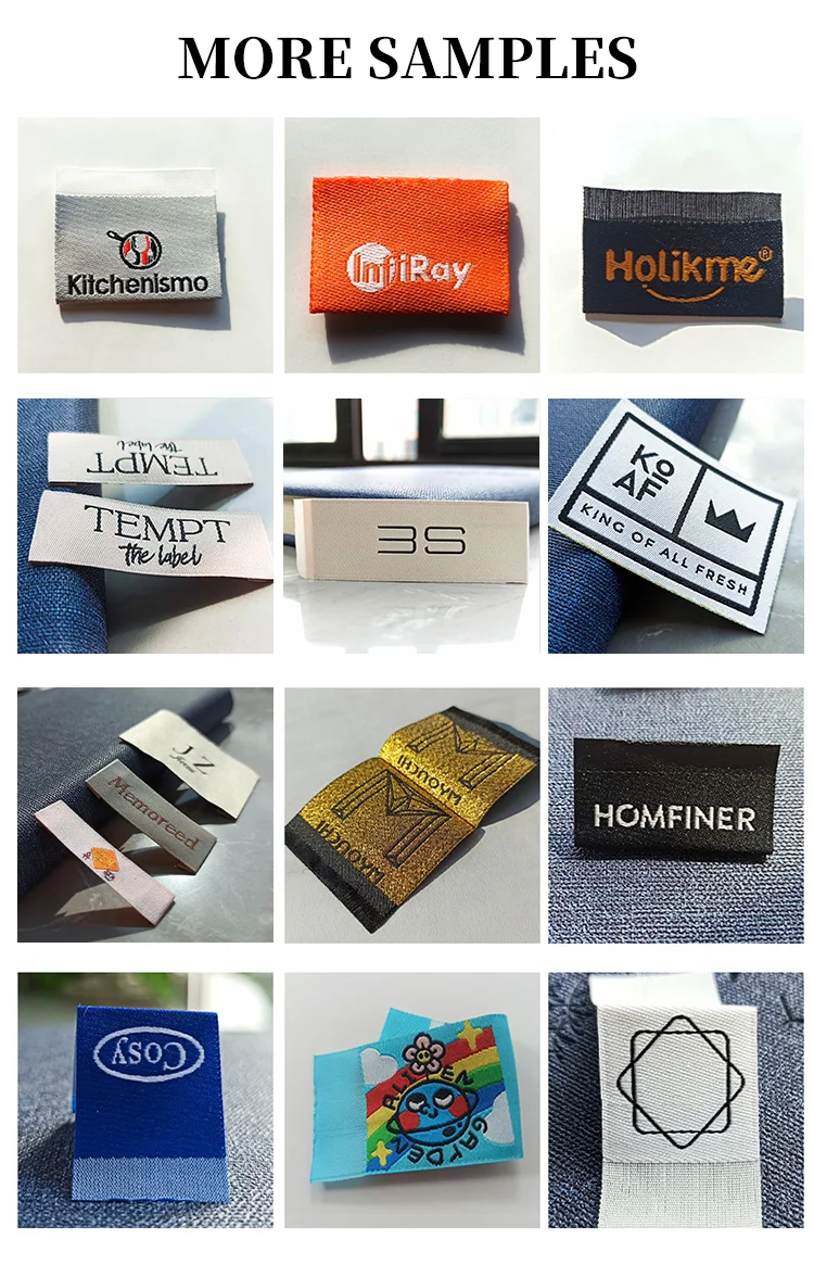 Custom Woven Labels Clothing Main Labels Clothes Hem Tags T Shirt Woven