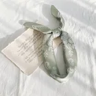 Silk Scarf Wholesale Fashion Summer Smooth Women Stripe Printed Square Hair Silk Satin Scarf