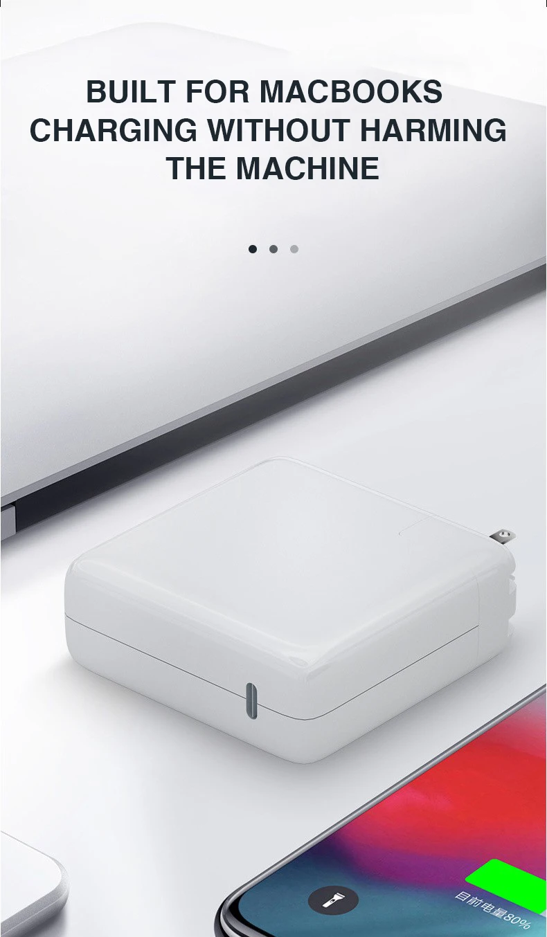 61W USB-C To USB-C Cable Fast Charging For MacBook Air 2024 2023 2022 2021 2020 - Foto 6