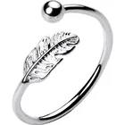 925 Silver Silver R1207 Aniversaire Hip Hop Jewelry 925 Sterling Silver Tail Ring Leaf Ring