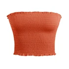2020 Summer Female Strapless Pleated Thin Elastic Sexy Streetwear Tube Crop Tops