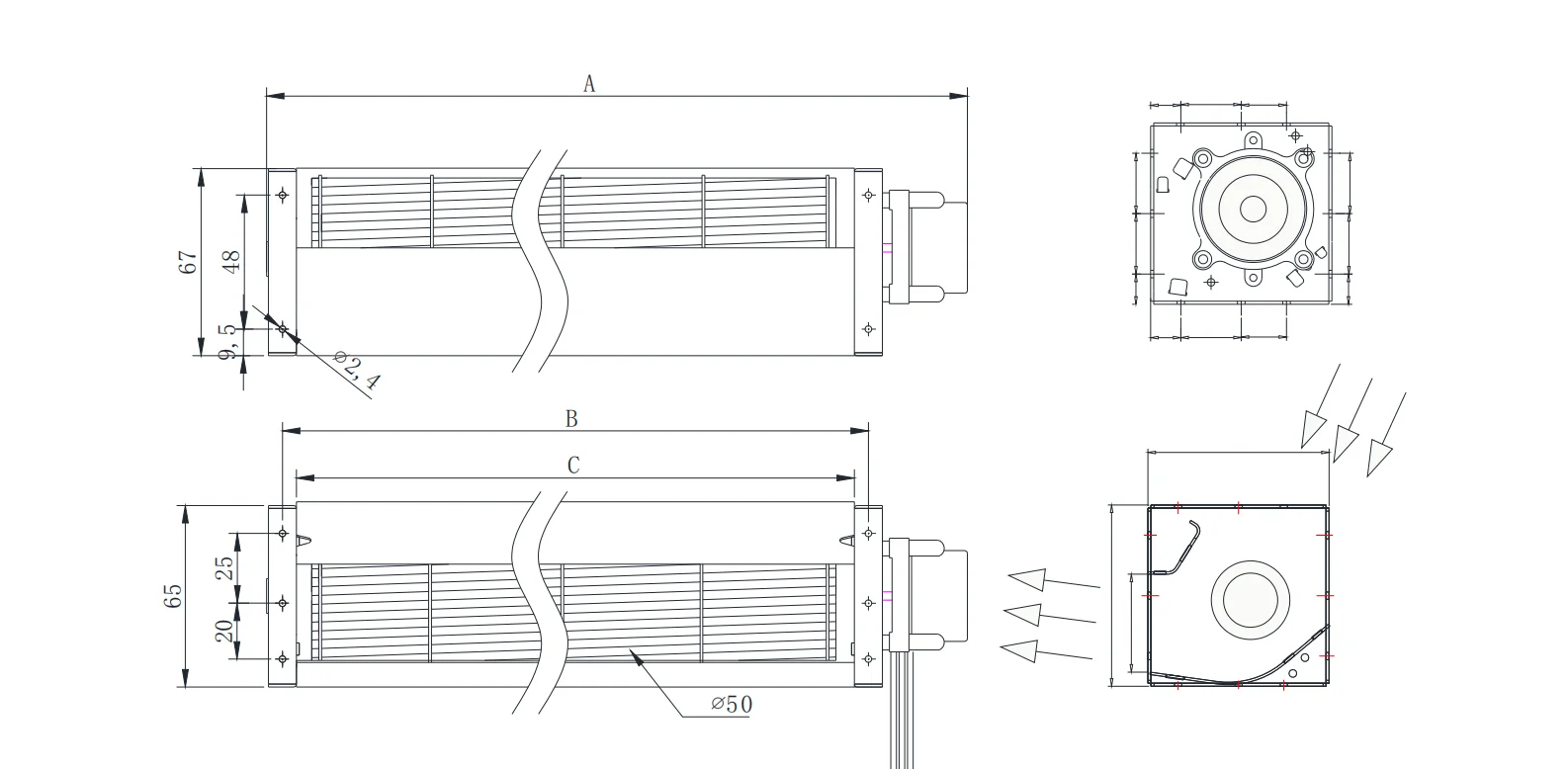 Blower, 43mm, BLDC, 12V/24V, 2600rpm - detail 8