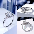 Jewelry New Design 925 Sterling Silver Bling Bling Square Moissanite Diamond Ring Jewelry For Women Ring