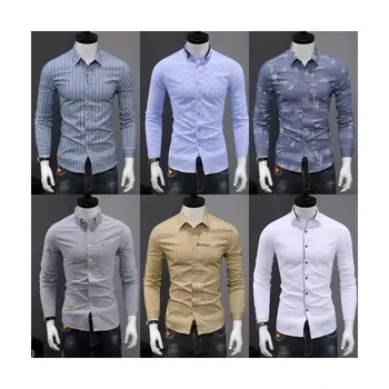 2024 new selling comfortable slim long sleeve business casual print dress shirt popular men's shirt