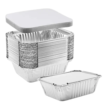 Factory Direct Takeaway Lunch Box Aluminum Foil Container With Lid Customizable Home Kitchen Disposable