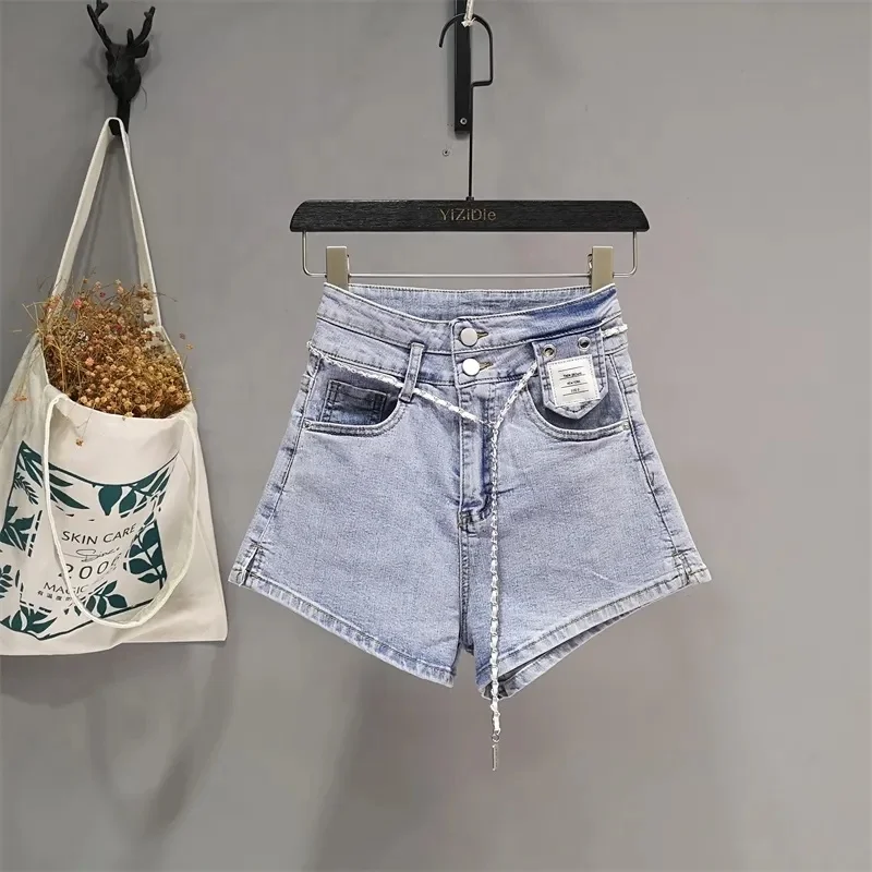 new arrival 2024 products S-5XL plus size summer women's shorts High Waist irregular patchwork jeans denim shorts for women