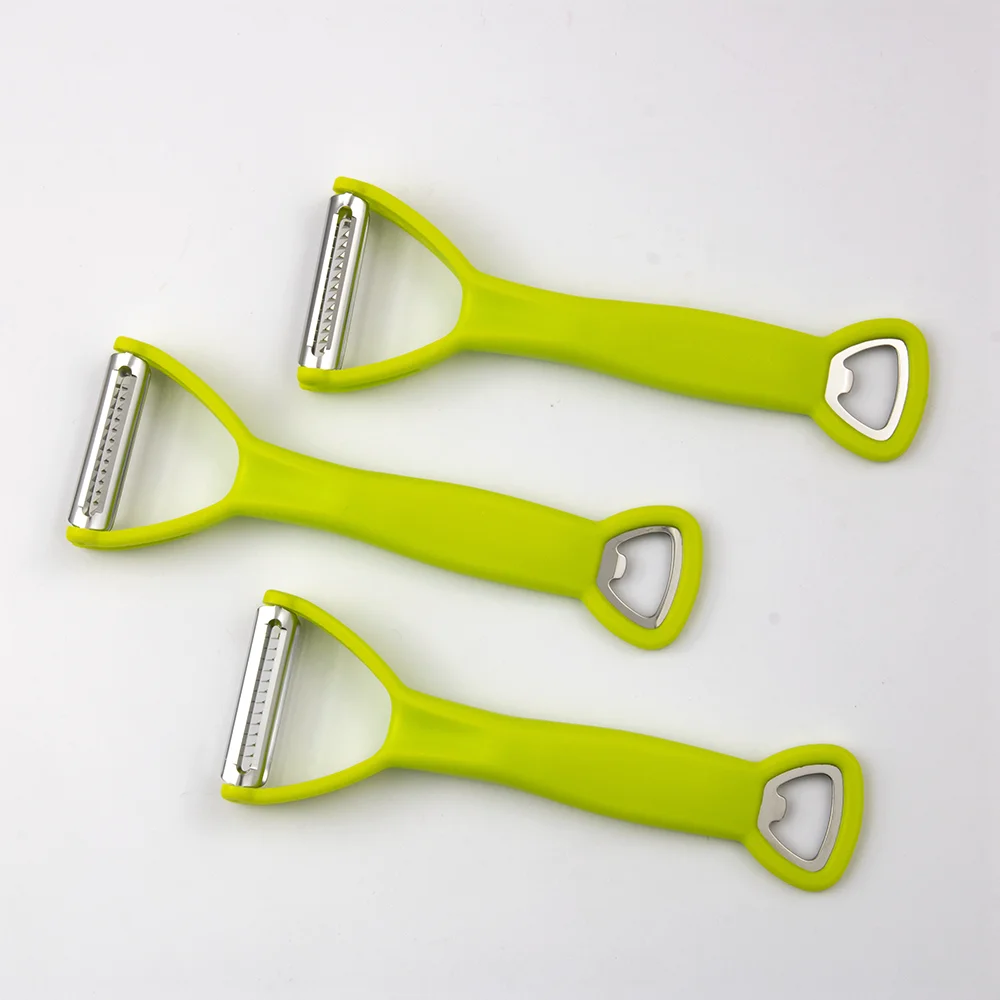 4 in 1 Kitchen Accessories Stainless Steel Fruit Vegetable peeler And Bottle Opener With PP Handle