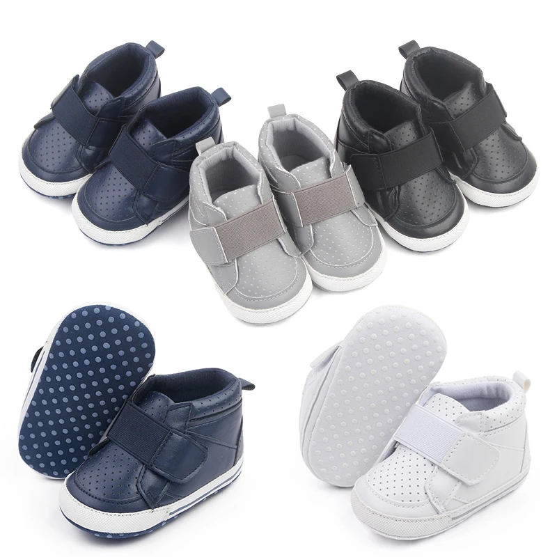 Spring and Autumn 0-1 Year Old Baby Shoes High Top Line with Baby Walking Sports Shoes factory