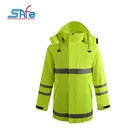 Hi Motorcycle Top Quality Winter Hi Vis Motorcycle Reflective Work Safety Parka Jacket Coat With Adjustable Hood