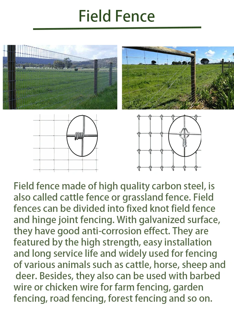 High Tensile Field Farm Wire Fence PVC Coated With 100mm Hole