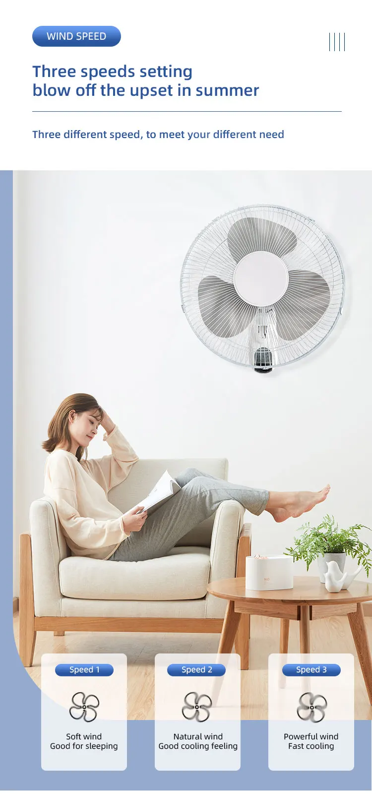 Wall Fan, Electric, Metal - detail 4