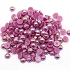 Stone Bead 12mm Lt.Lt.Pink Ab Color Abs Flat Back Round Stone Pearls Bead For Button Design
