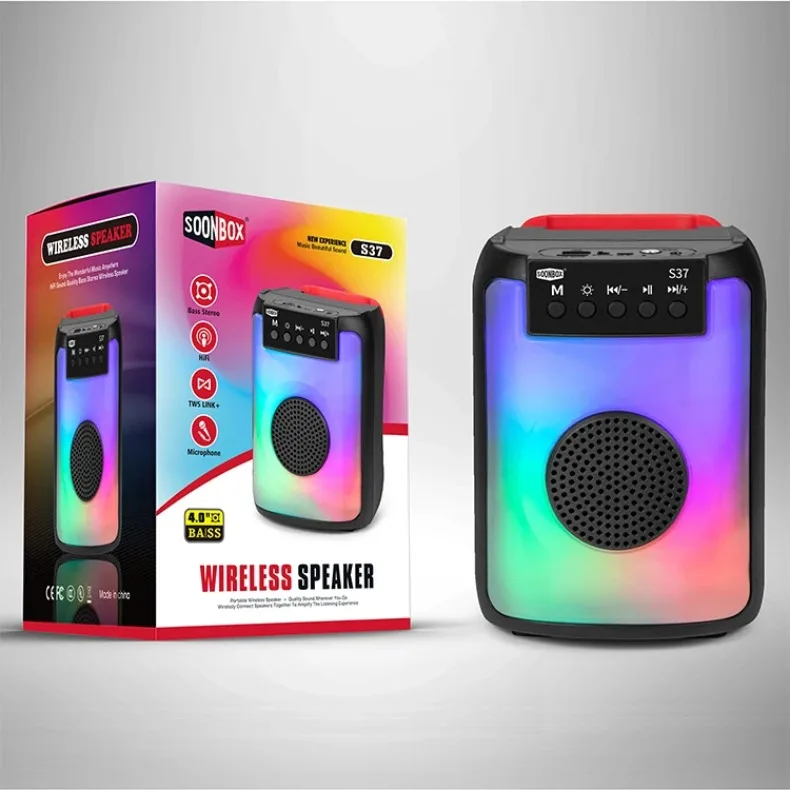 Tws Tf Aux Usb Portable Wireless Speaker Karaoke Blue Tooth Rgb Led ...