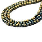 Hematite Price Handmade Jewelry Materials Hematite 6*6mm Colored 2 Holes Cuboid Hematite For Decoration
