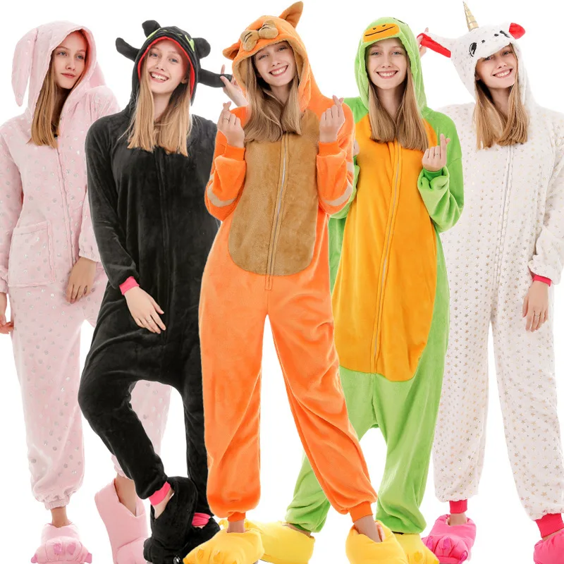 Flannel Adult Onesie Animal Pajamas Sleeping Wear For Winter For Men And  Women Lovely Home Wear Animal One-piece Pijama - Buy Pijama,Adult Onesie,Sleeping  Wear For Winter Product on 