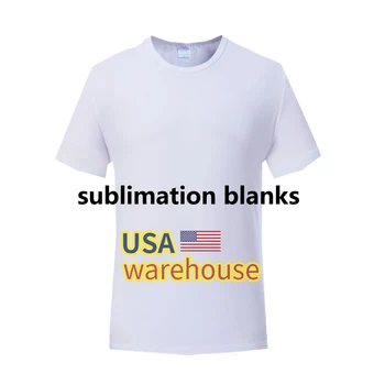 sublimation white t shirt for men feels cotton wholesale in us warehouse blank 100 polyester t shirts for sublimation print