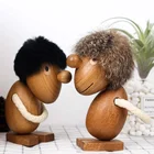 Factory Direct Nordic Style Wooden Figurine By Hand Carved Statues Doll / Toys