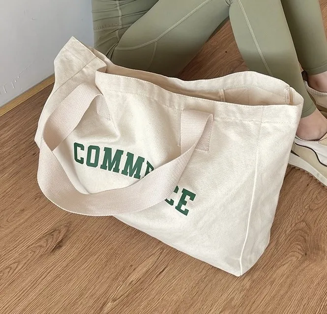 Natural Extra Large Canvas Tote Bag With Logo Printing For Shopping ...