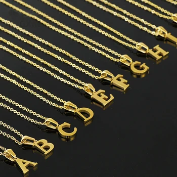 Stainless steel jewelry 14k gold plated custom western trend children letter s pendant name necklace