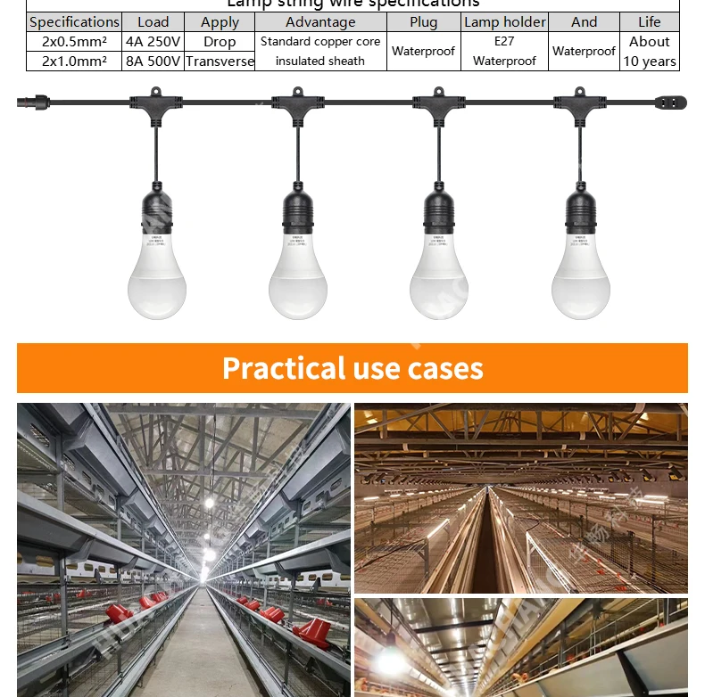 Broiler Poultry Farm Lighting Chicken Farm Equipment Flicker Free