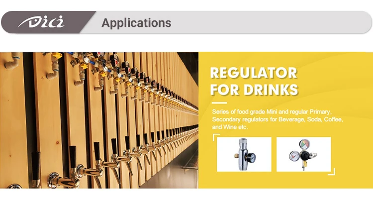Single-stage Pressure CO2 Draft Beer Regulator CGA-320 Double Body 3 Gauge Pressure Adjustable And Stable manufacture