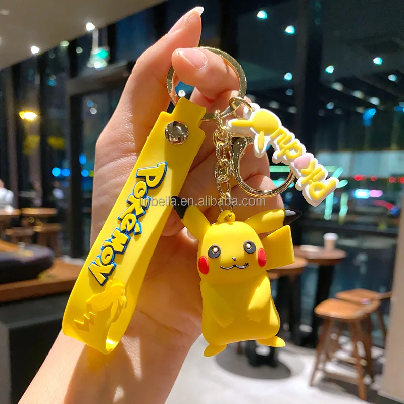 Hot Sale Rubber D Anime Pokemoned Pvc Cartoon Keychain Pendant Pikachu