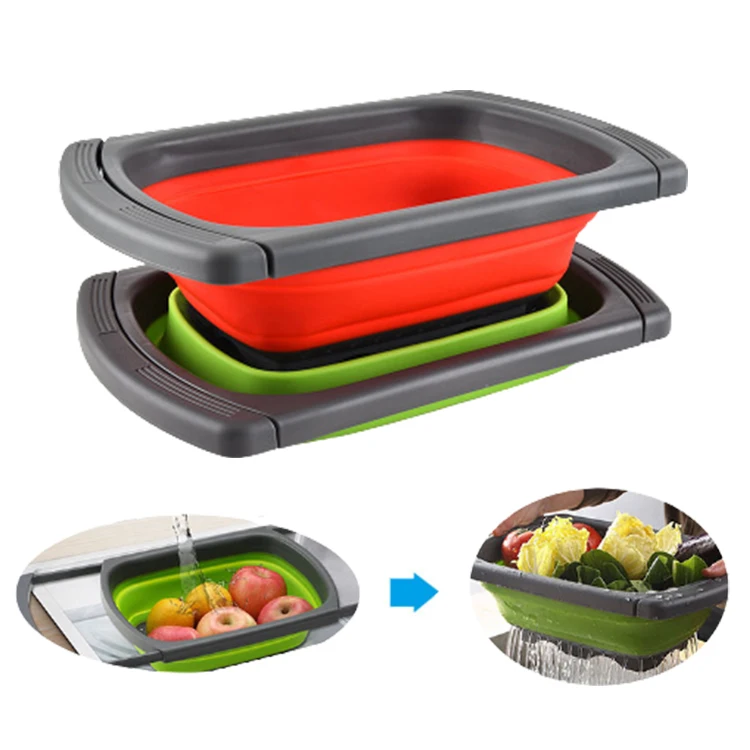 Expandable Adjustable Best Multifunctional Drainer Plastic Foldable Can Square Colander