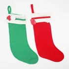 Village Polyester Stocking Red Green Tree Village Christmas House Decoration