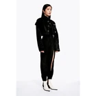 Leather Chinese Factory Short Parkas Leather Jacket Black Autumn Winter Women Clothing