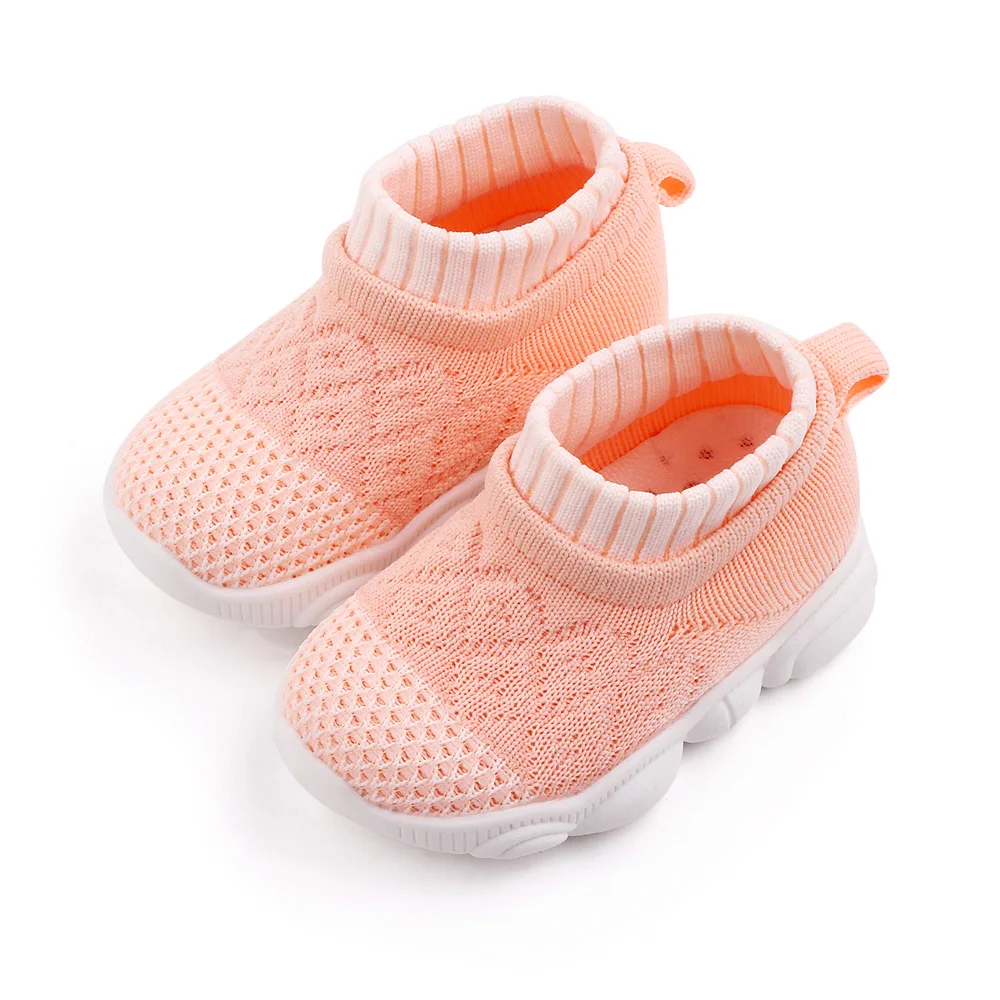 Spring and Autumn New Baby Color Flying Fabric Soft Soled Children's Toddler Socks Shoes factory