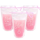 Drink Pouch Cup With Straw Rose Gold Engagement Party Decoration And Bride To Be Gift